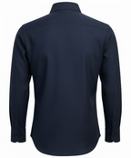 Navy Tech-Stretch Grid Formal Shirt