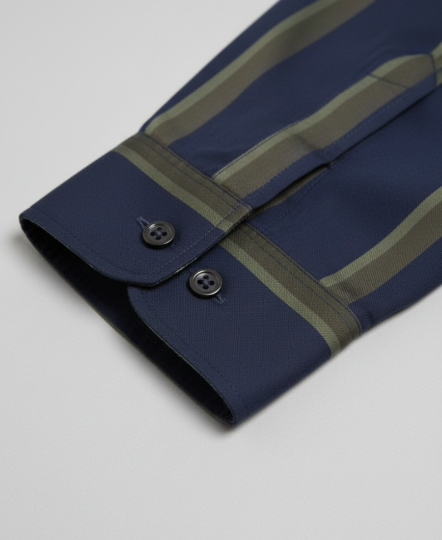 Bold Formal Shirt (Navy & Olive)