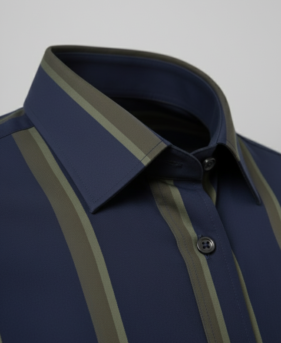 Bold Formal Shirt (Navy & Olive)