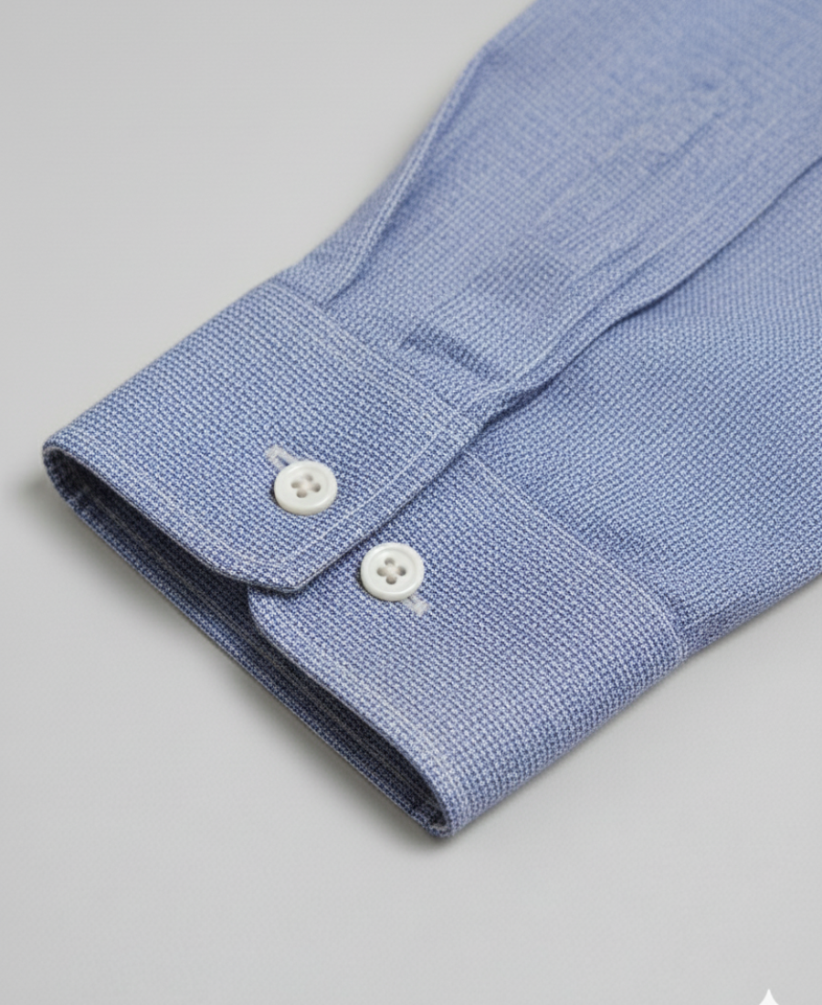 Blue Micro-Pattern Formal Shirt