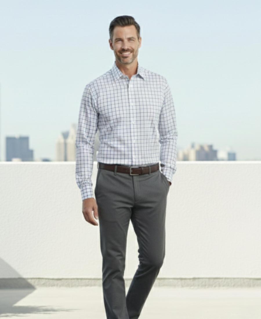 Men's Lilac Pinstripe formal Shirt