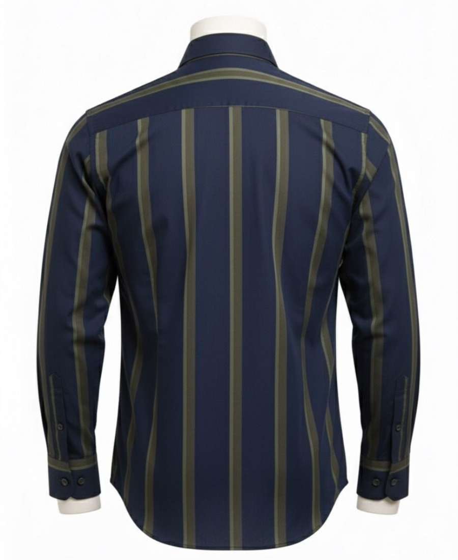Bold Formal Shirt (Navy & Olive)