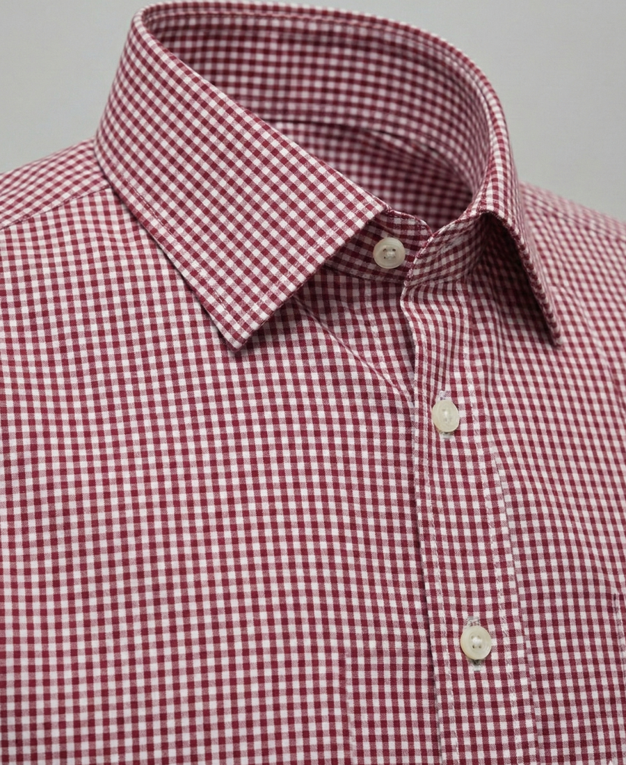 Men’s Micro Check Shirt – Red & Black Formal shirt